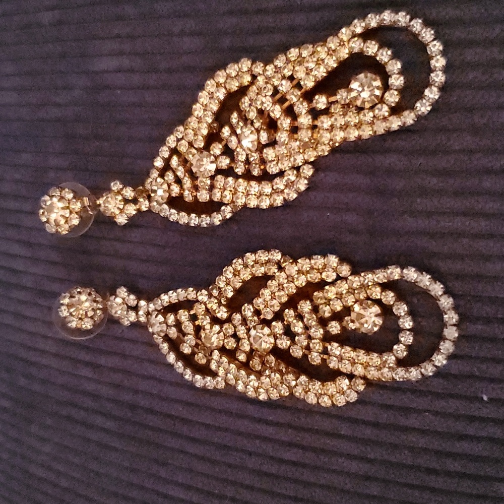 Rhinestone costume earrings